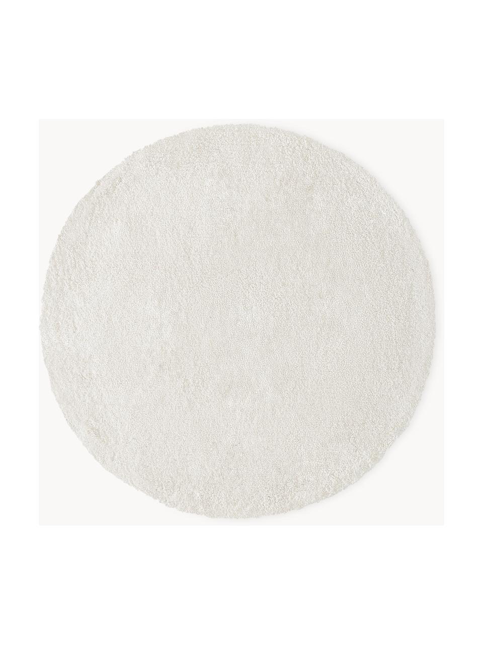 Tapis rond moelleux à poils longs Leighton, Blanc cassé, Ø 150 cm (taille M)