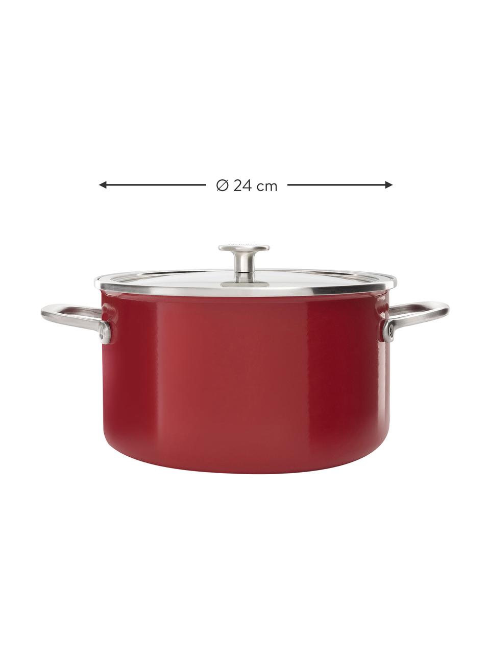 Komplet do gotowania KitchenAid, 8 elem., Ciemny czerwony, Komplet z różnymi rozmiarami