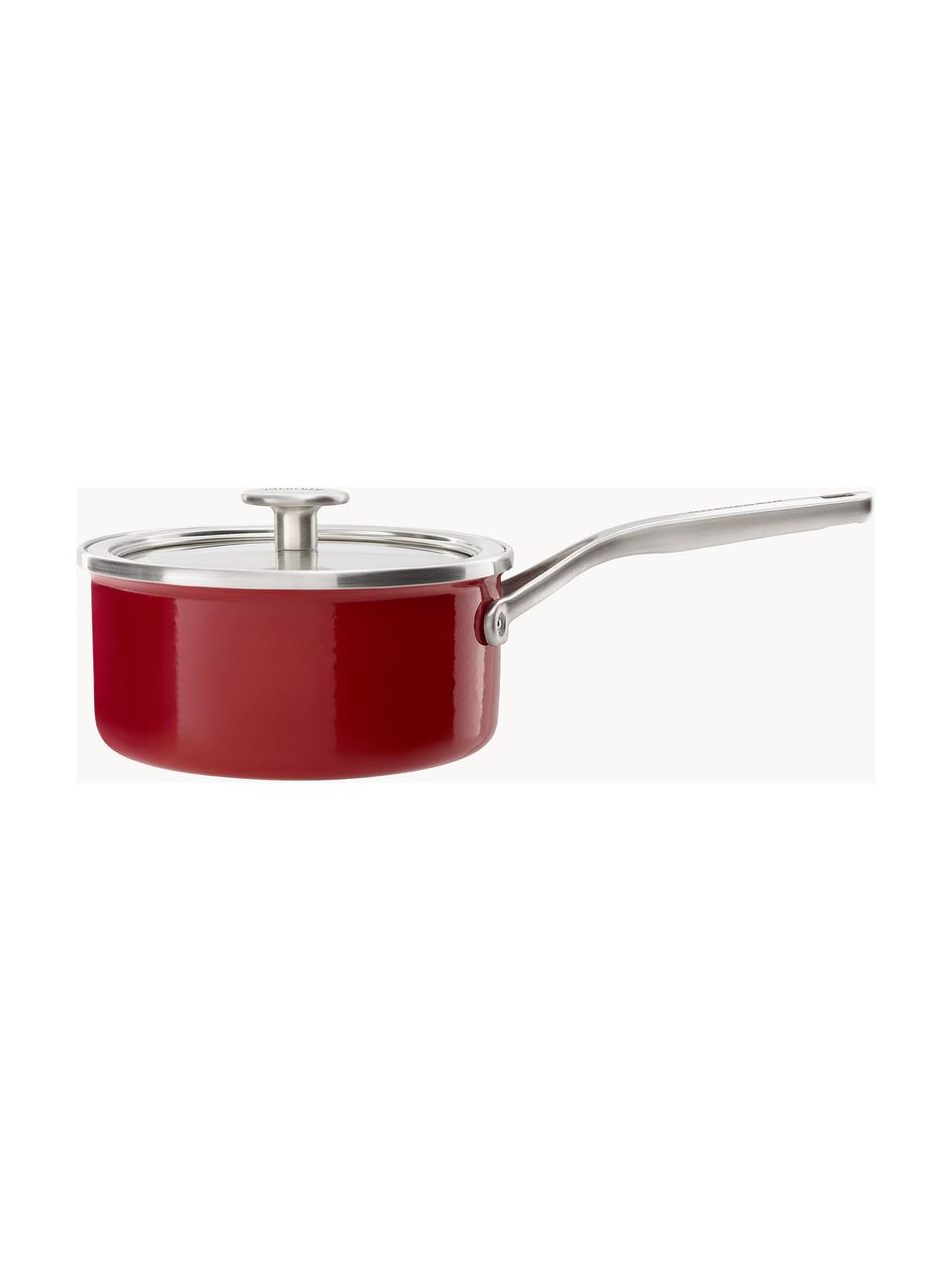 Batteria di pentole da cucina KitchenAid 8 pz, Coperchio: vetro, Rosso, Set di 8 pezzi in varie misure