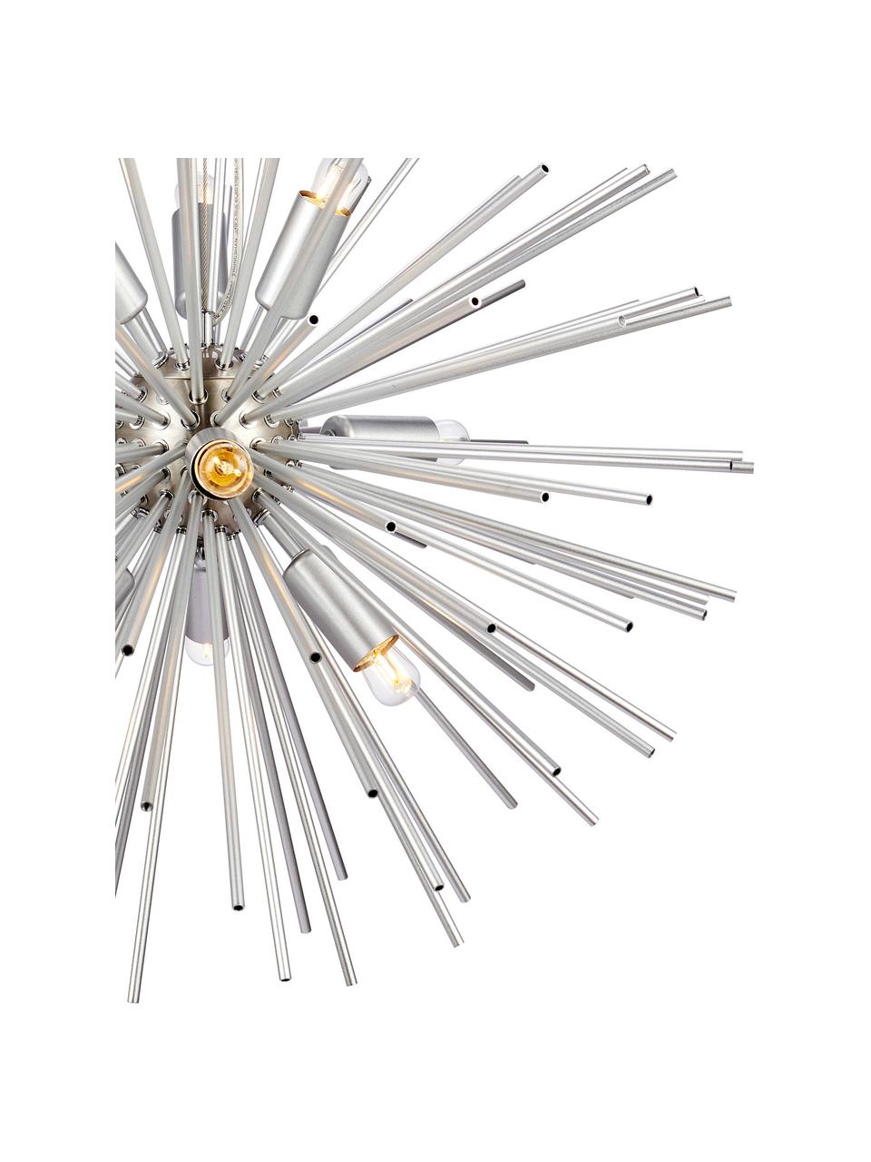 Große Design Pendelleuchte Soleil, Baldachin: Metall, beschichtet, Silberfarben, Ø 57 cm