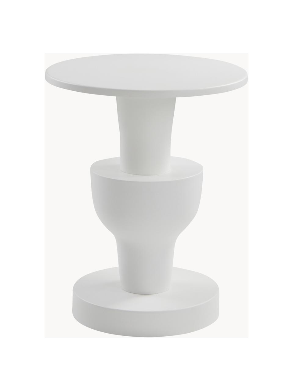 Kulatý odkládací stolek Brandford, Železo s práškovým nástřikem, Bílá, Ø 41 cm, V 50 cm