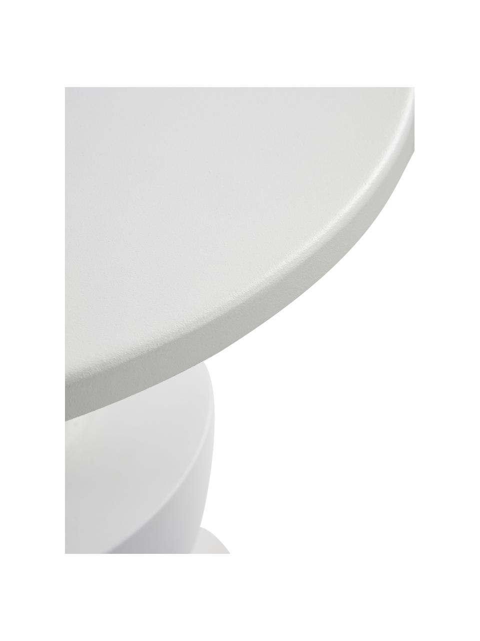 Tavolino rotondo Brandford, Ferro verniciato a polvere, Bianco, Ø 41 x Alt. 50 cm