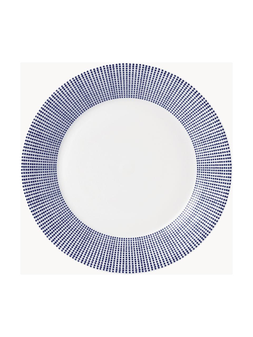 Plato postre de porcelana Pacific Blue, Porcelana, Punteado, Ø 24 cm