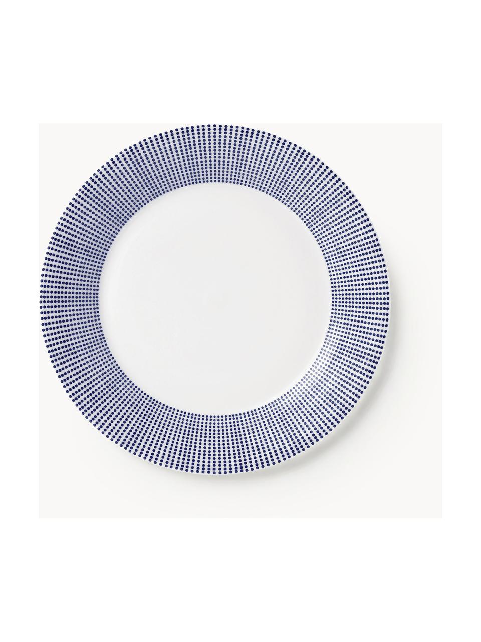 Snídaňový talíř z porcelánu Pacific Blue, Porcelán, Tečky, Ø 24 cm