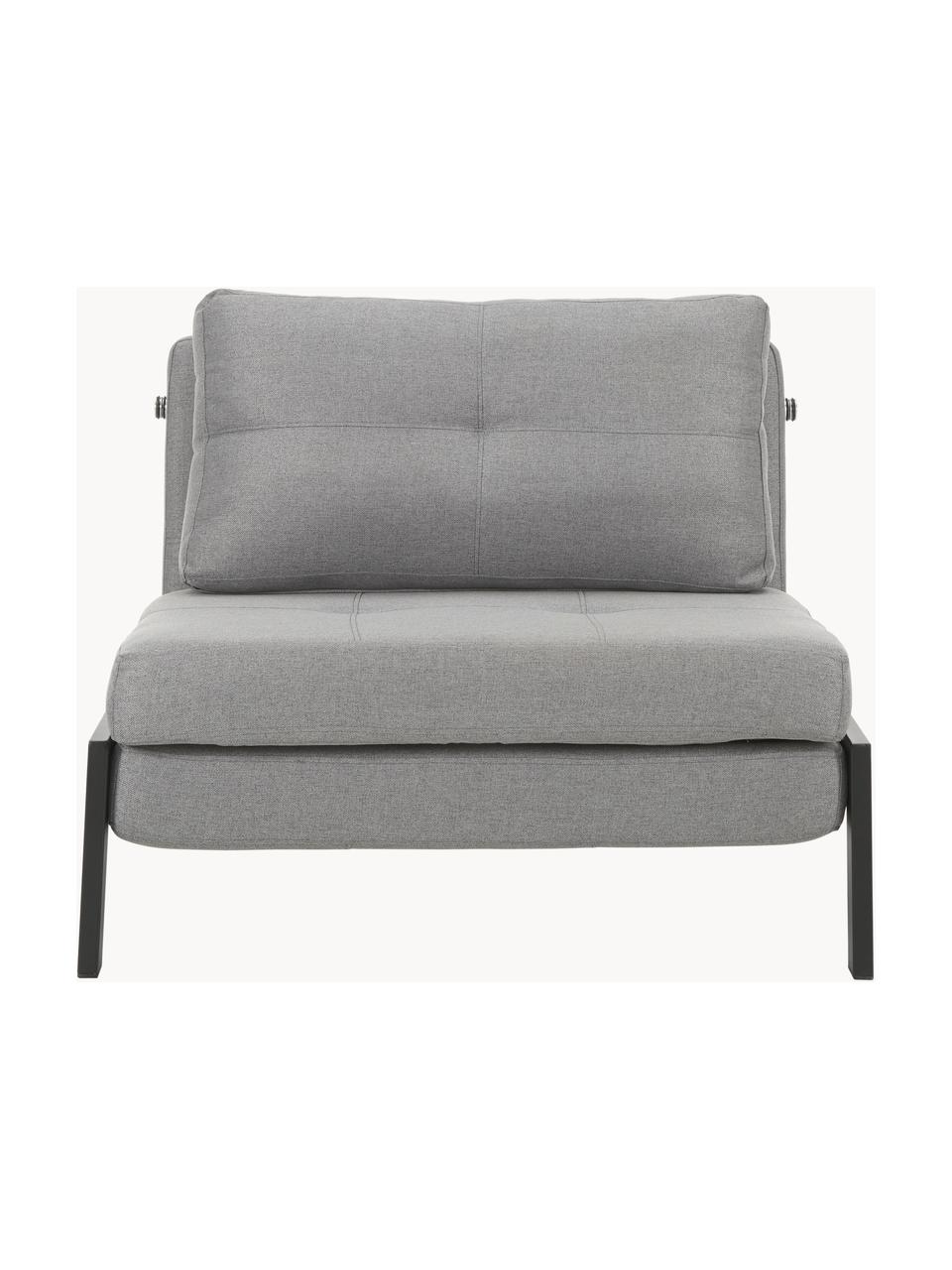 Poltrona letto in tessuto grigio chiaro con piedini in metallo Edward, Rivestimento: 100% poliestere 40.000 ci, Tessuto grigio chiaro, Larg. 96 x Prof. 98 cm