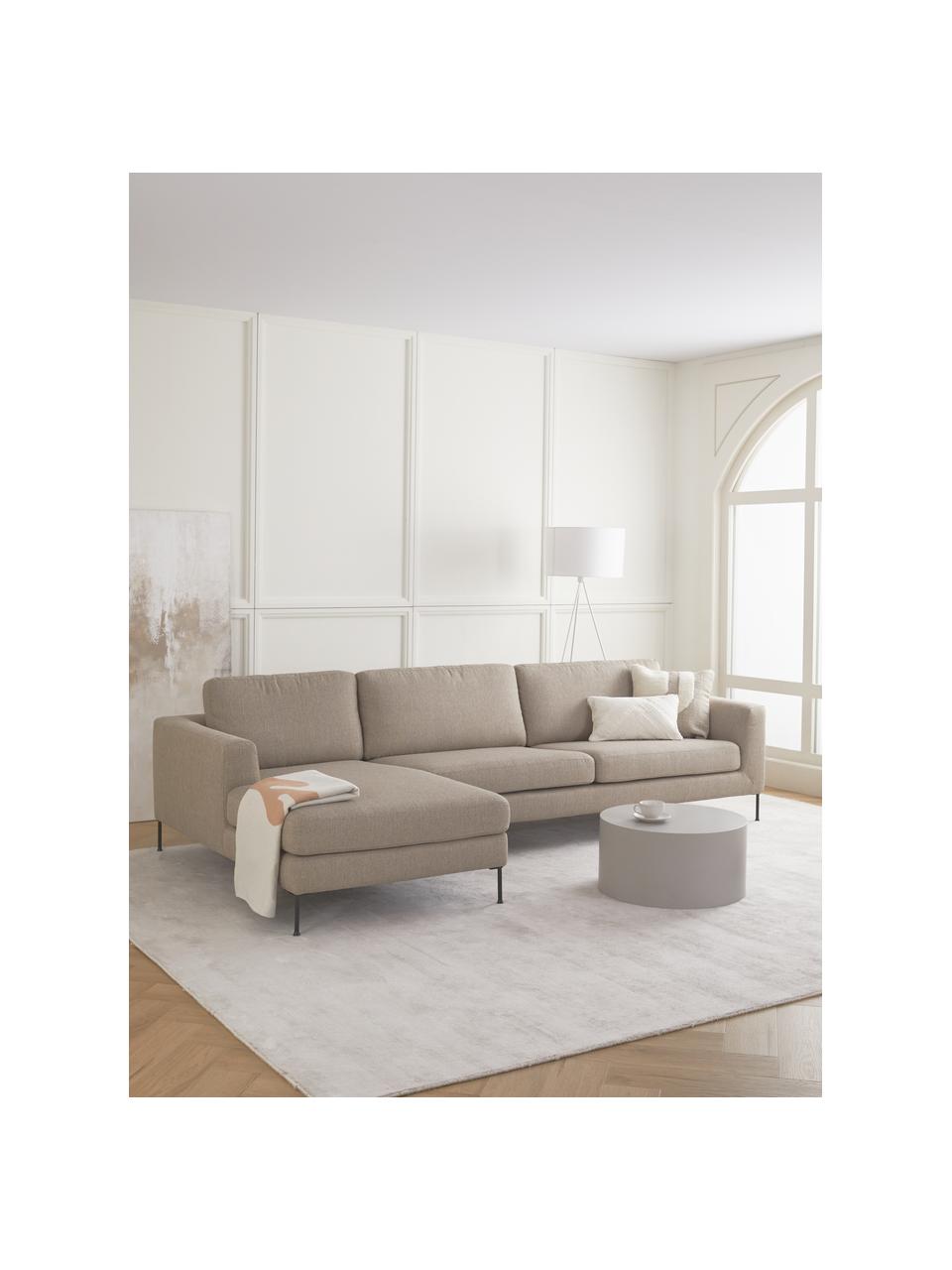 Rohová sedačka s kovovými nohami Cucita (4místná), Taupe, Š 302 cm, H 163 cm, levé rohové provedení