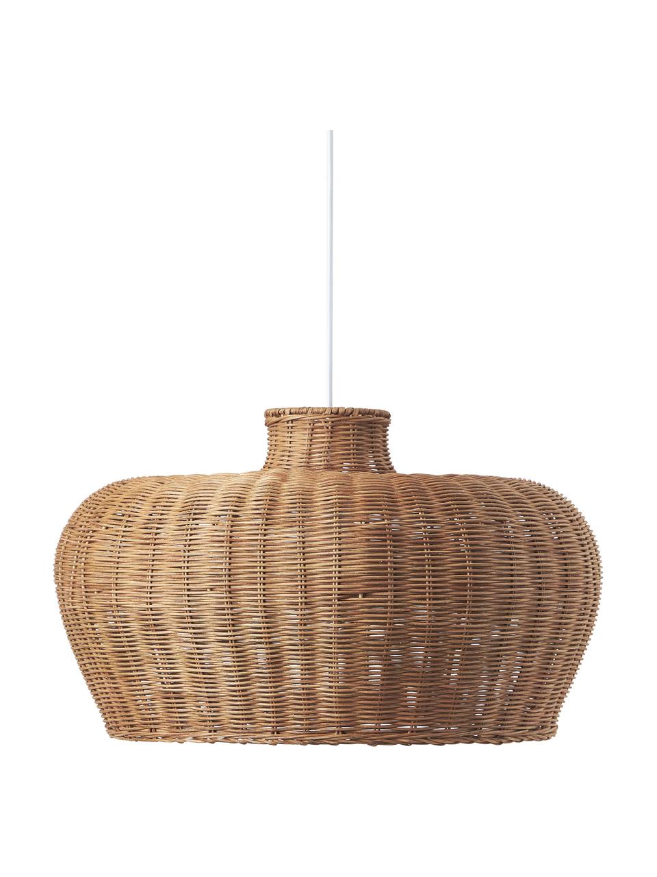 Závěsné svítidlo z ratanu Krisa, Kov, ratan, Hnědá, Š 70 cm, V 150 cm