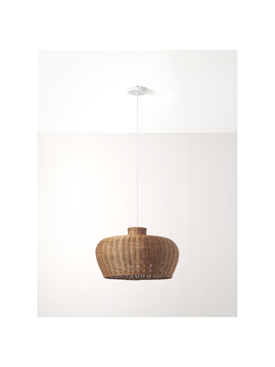 Hanglamp Krisa van rotan, Metaal, rotan, Bruin, B 70 x H 150 cm