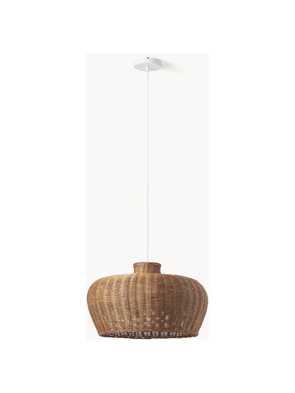 Lampa wisząca z rattanu Krisa, Metal, rattan, Brązowy, S 70 x W 150 cm