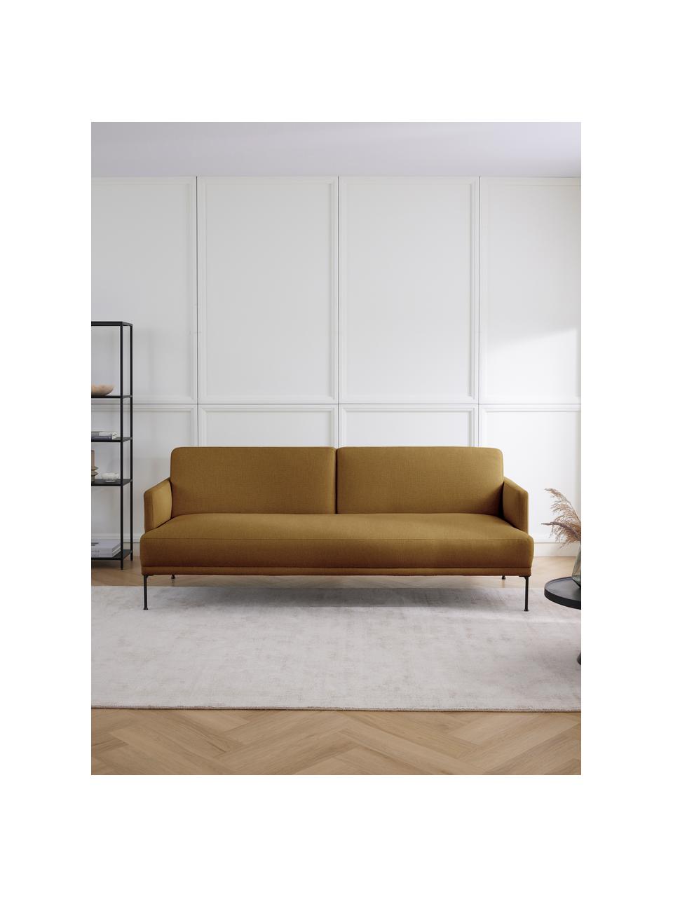 Rozkládací pohovka Fluente (3místná), Okrová žlutá, Š 220 cm, V 86 cm