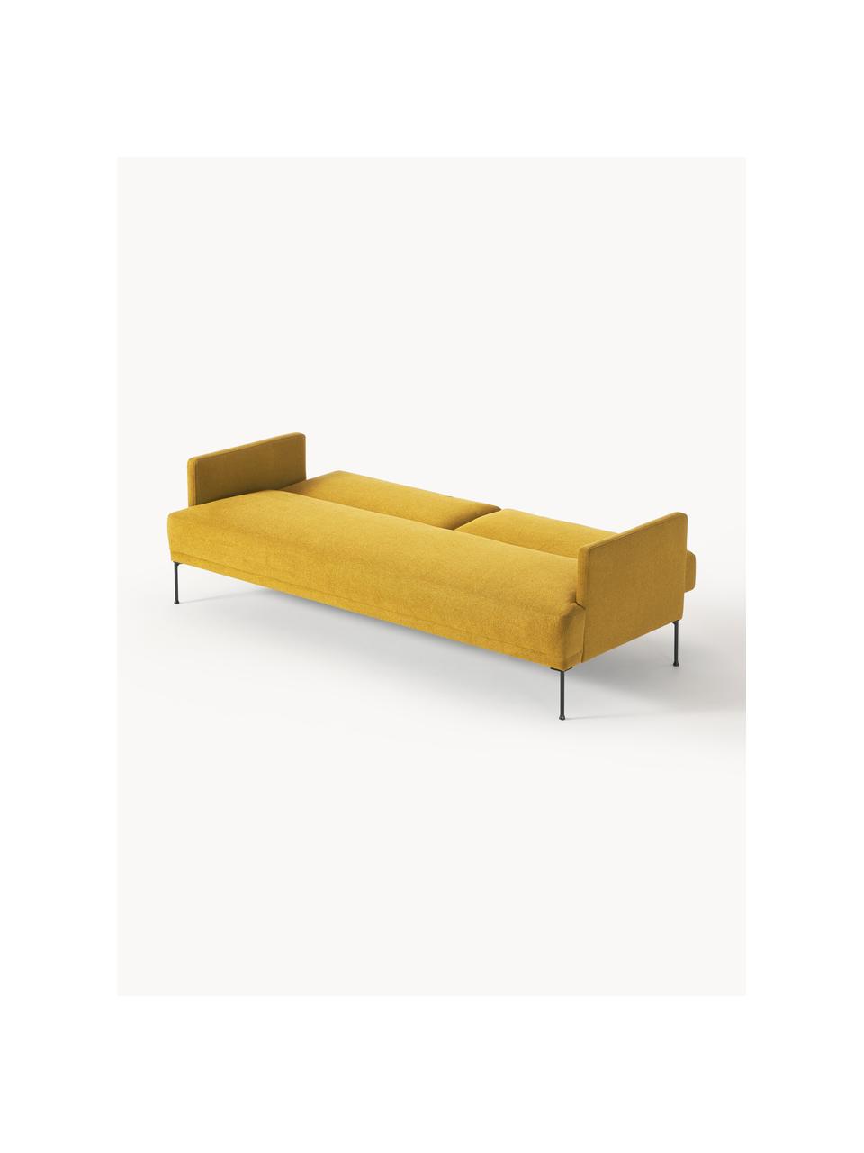 Schlafsofa Fluente (3-Sitzer), Bezug: 100 % Polyester Der strap, Gestell: Massives Kiefernholz, Füße: Metall, pulverbeschichtet, Webstoff Ocker, B 220 x T 88 cm