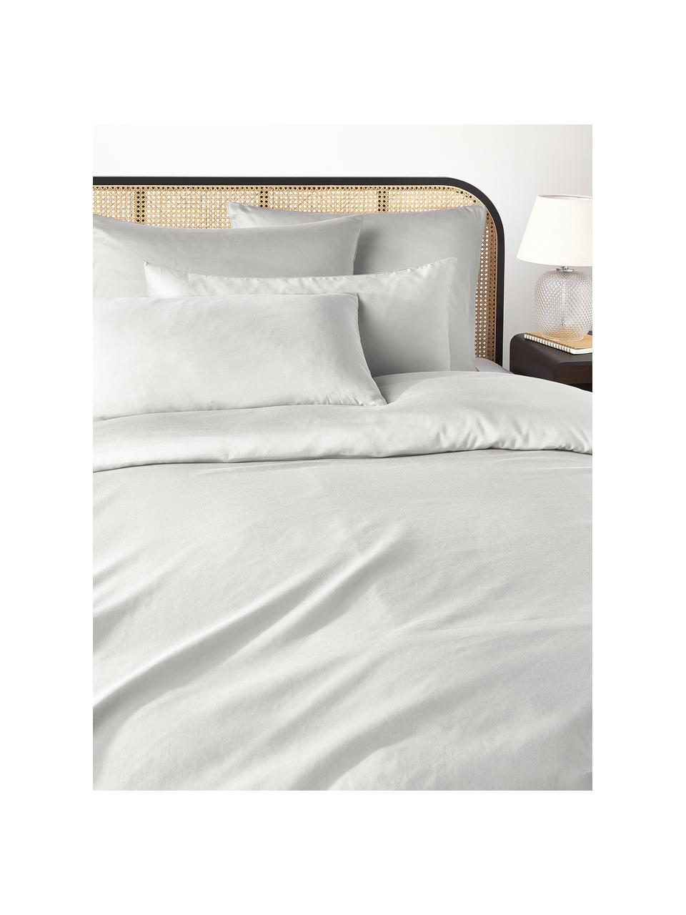 Funda nórdica de satén Comfort, Gris claro, Cama 90 cm (155 x 220 cm)