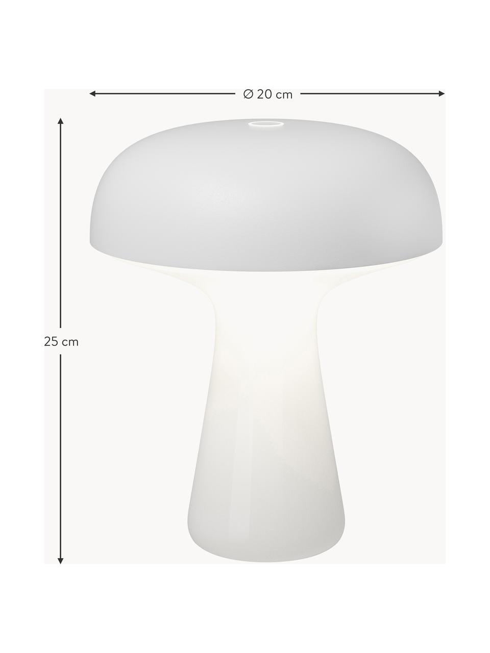 Kleine mobiele outdoor LED lamp My, dimbaar, Frame: glas, Lampenkap: gecoat aluminium, Wit, Ø 20 x H 25 cm