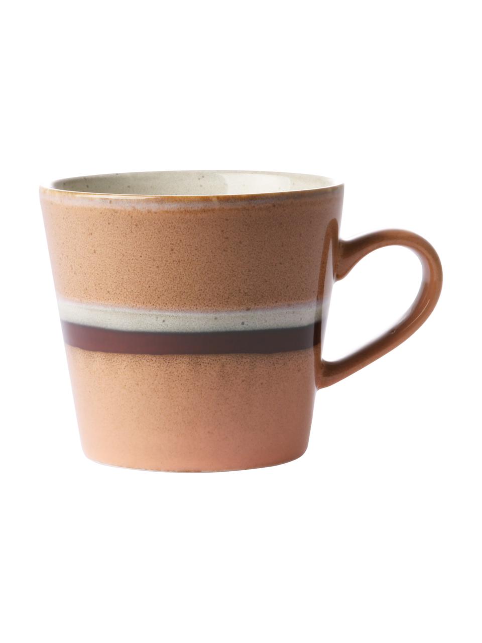 Tasses rétro artisanales 70's, 4 élém., Grès cérame, Multicolore, Ø 12 x haut. 9 cm, 300 ml