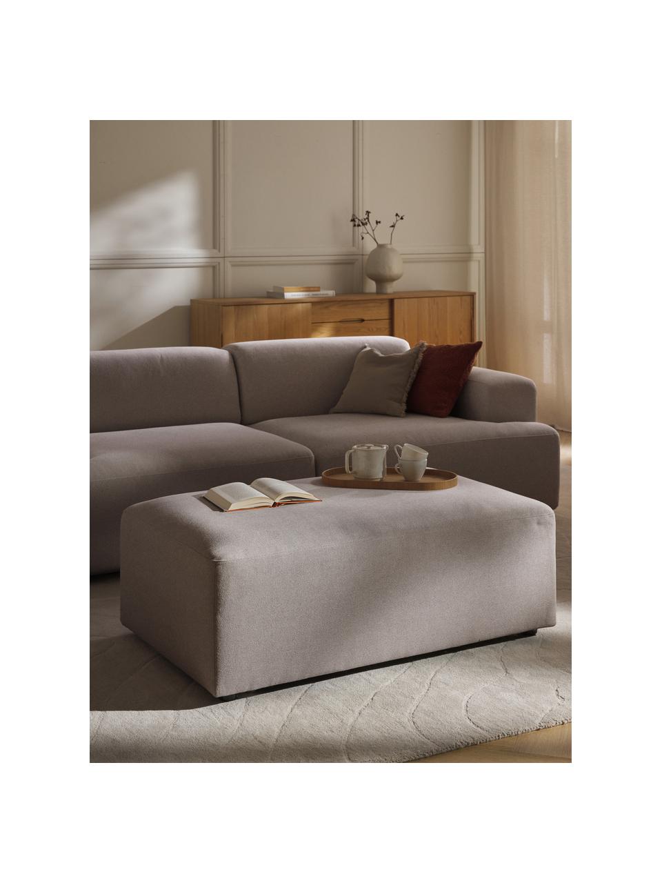 Puf reposapiés grande Melva, 116 x 72 cm, Tapizado: 100% poliéster Alta resis, Estructura: madera de pino y abeto ma, Patas: plástico Este producto es, Tejido gris pardo, An 116 x F 72 cm