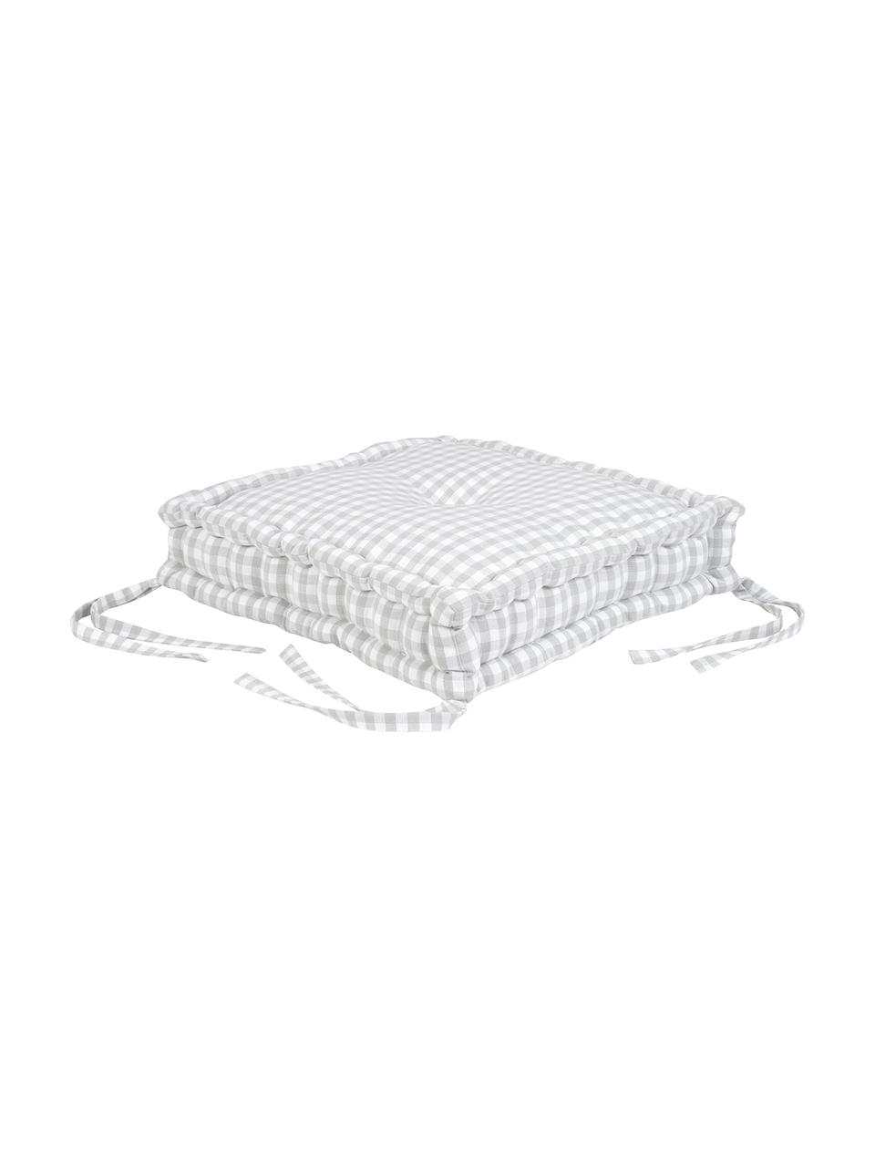 Coussin de chaise Karolin, Gris clair, blanc crème