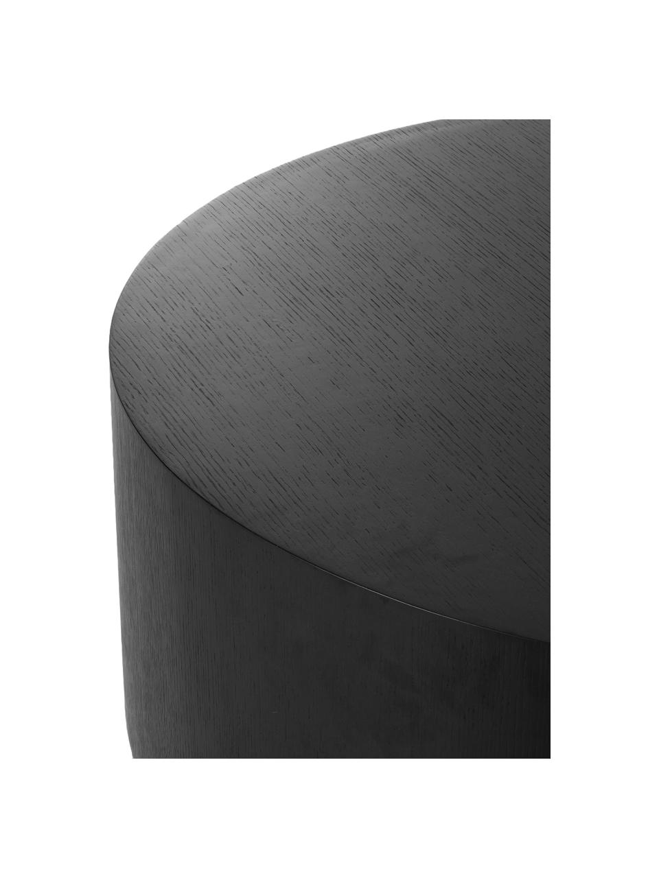 Mesa de centro redonda Clarice, Estructura: tablero de fibras de dens, Negro, dorado, Ø 60 cm