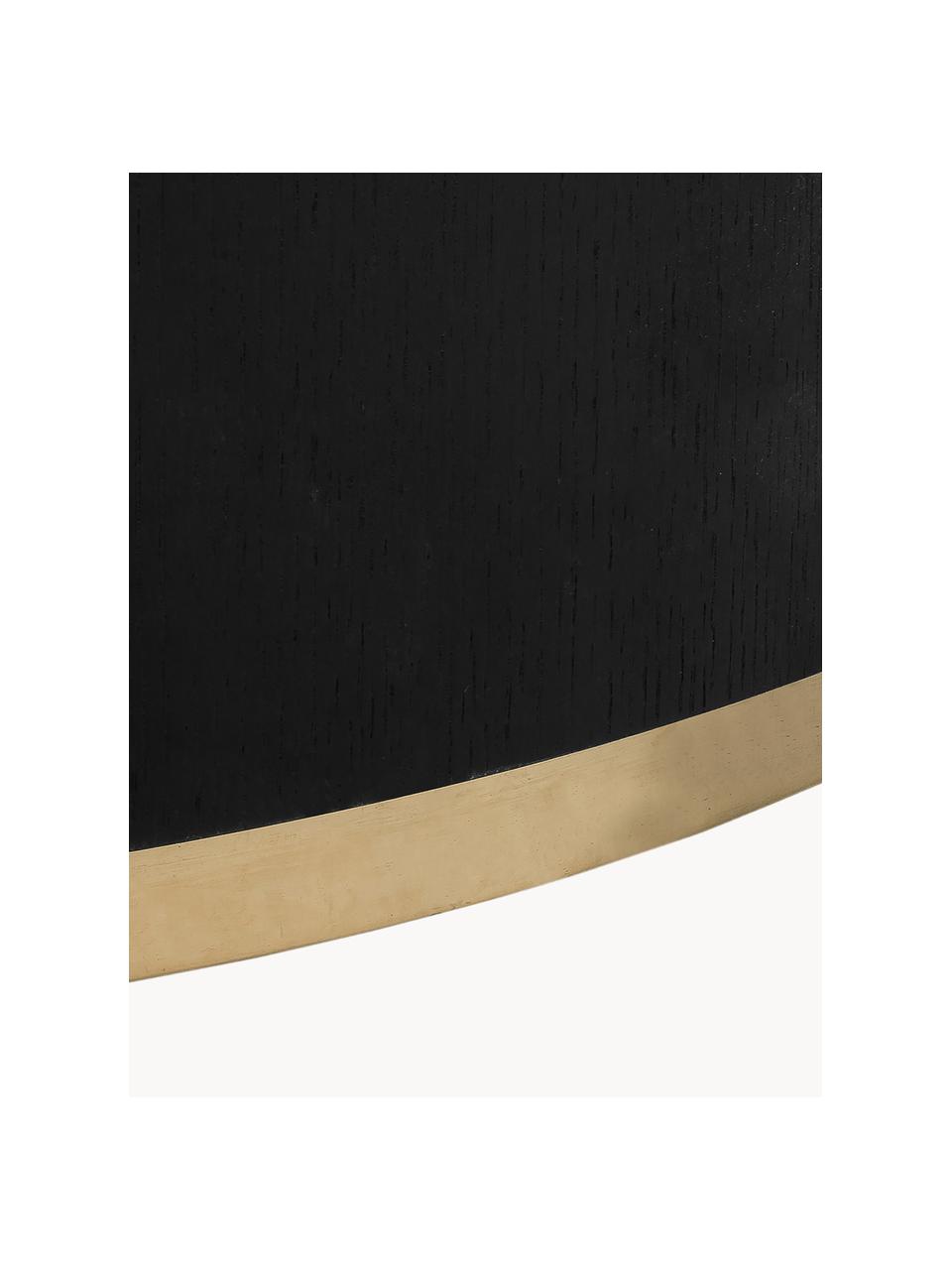 Mesa de centro redonda Clarice, Estructura: tablero de fibras de dens, Negro, dorado, Ø 60 cm