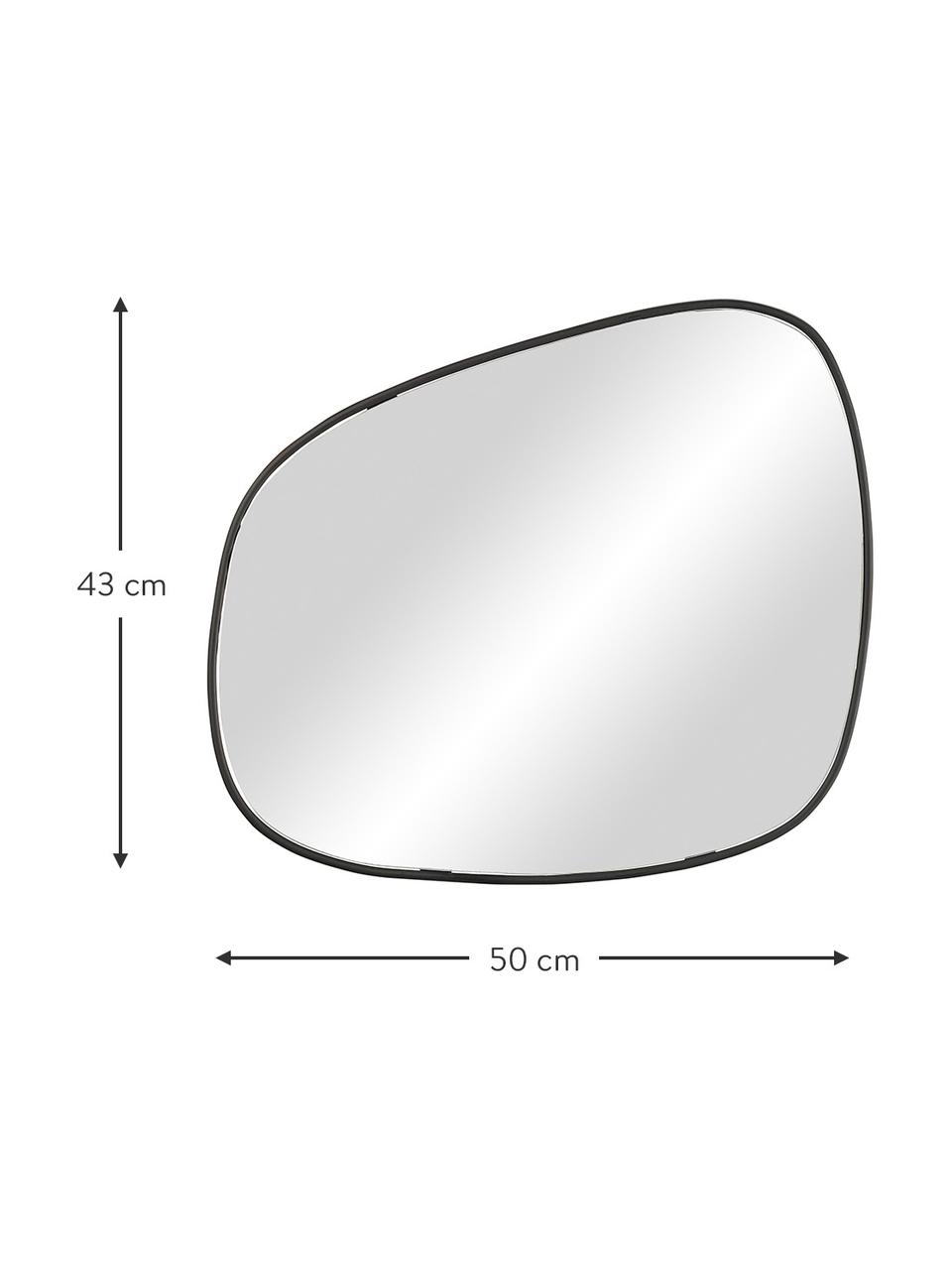 Lustro ścienne z metalową ramą Tony, Czarny, S 43 x W 50 cm