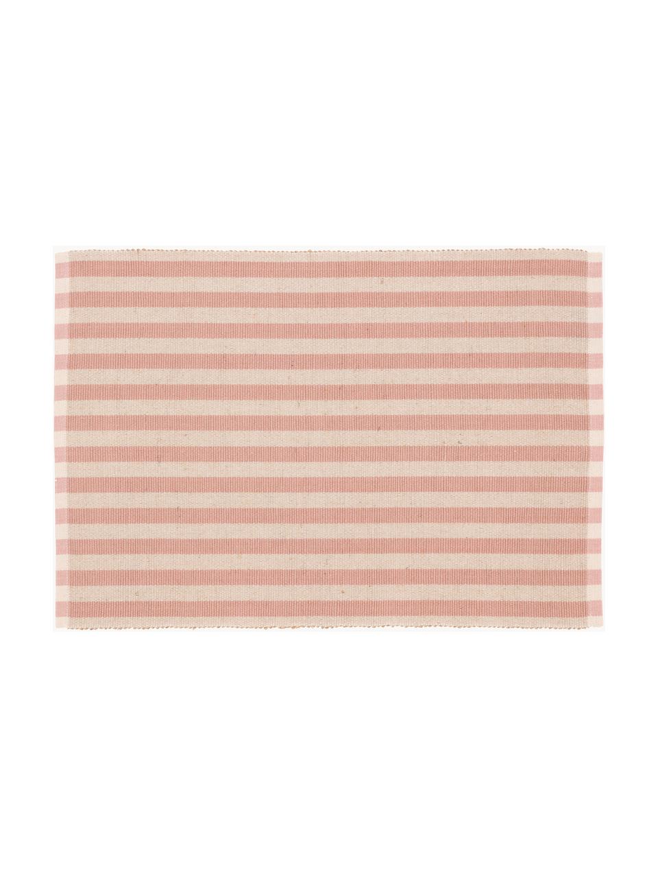 Placemats Södahl, 2 stuks, 50% katoen, 50% jute, Lichtroze, B 35 x L 50 cm