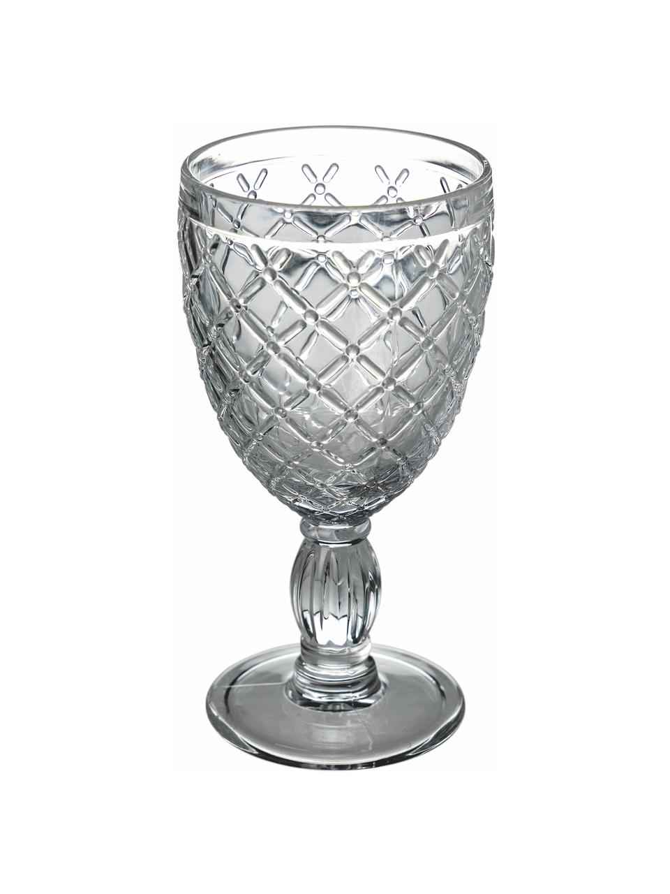 Wijnglazenset Rombi, set van 6, Glas, Meerkleurig, Ø 9 x H 17 cm