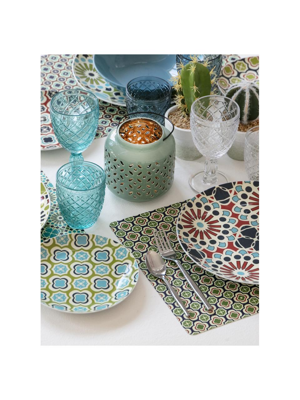 Weingläser Rombi, 6er Set, Glas, Bunt, Ø 9 x H 17 cm