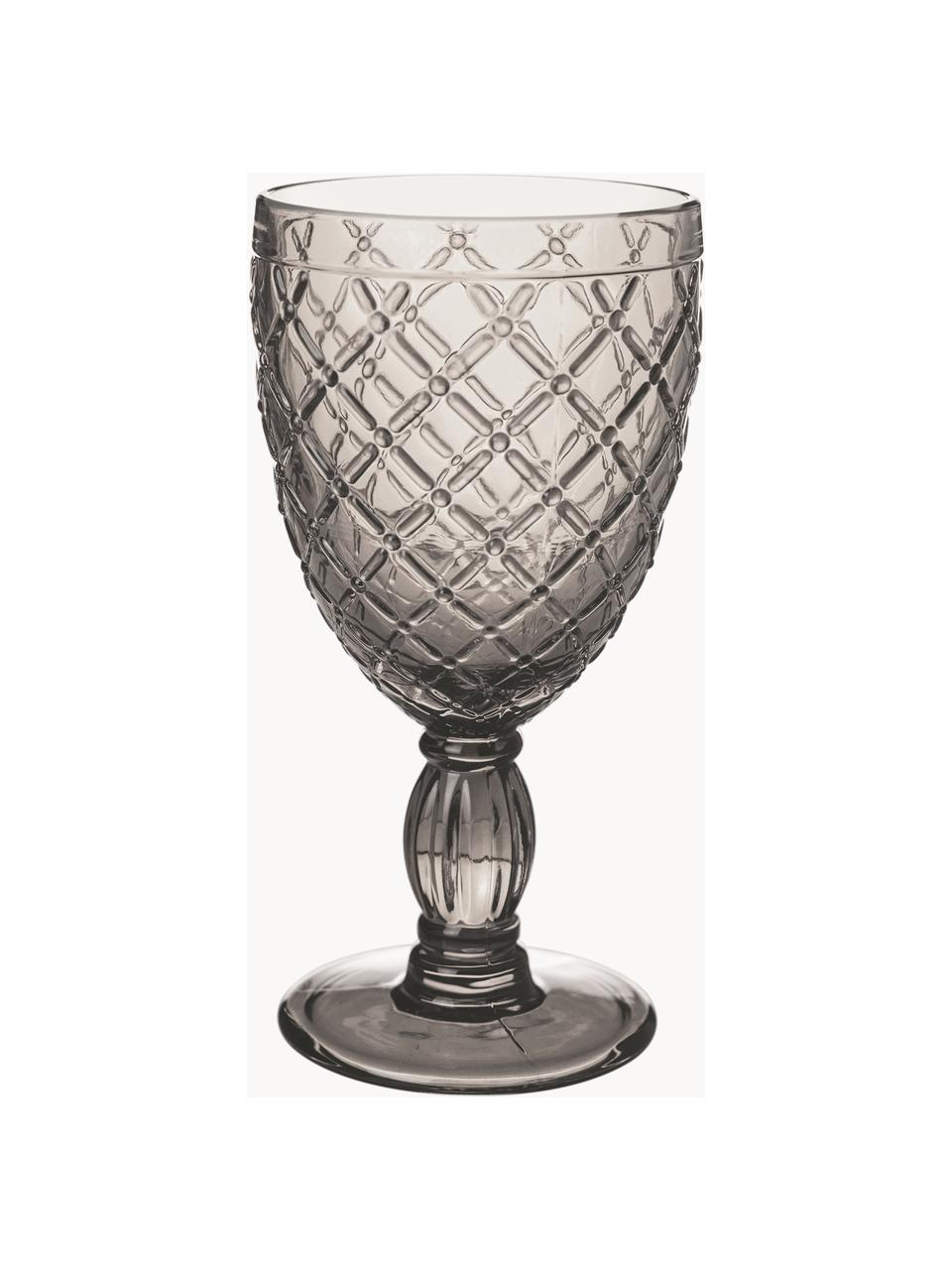 Copa de vino Rombi, 6 uds., Vidrio, Tonos turquesas y lilas transparente, Ø 9 x Al 17 cm, 280 ml