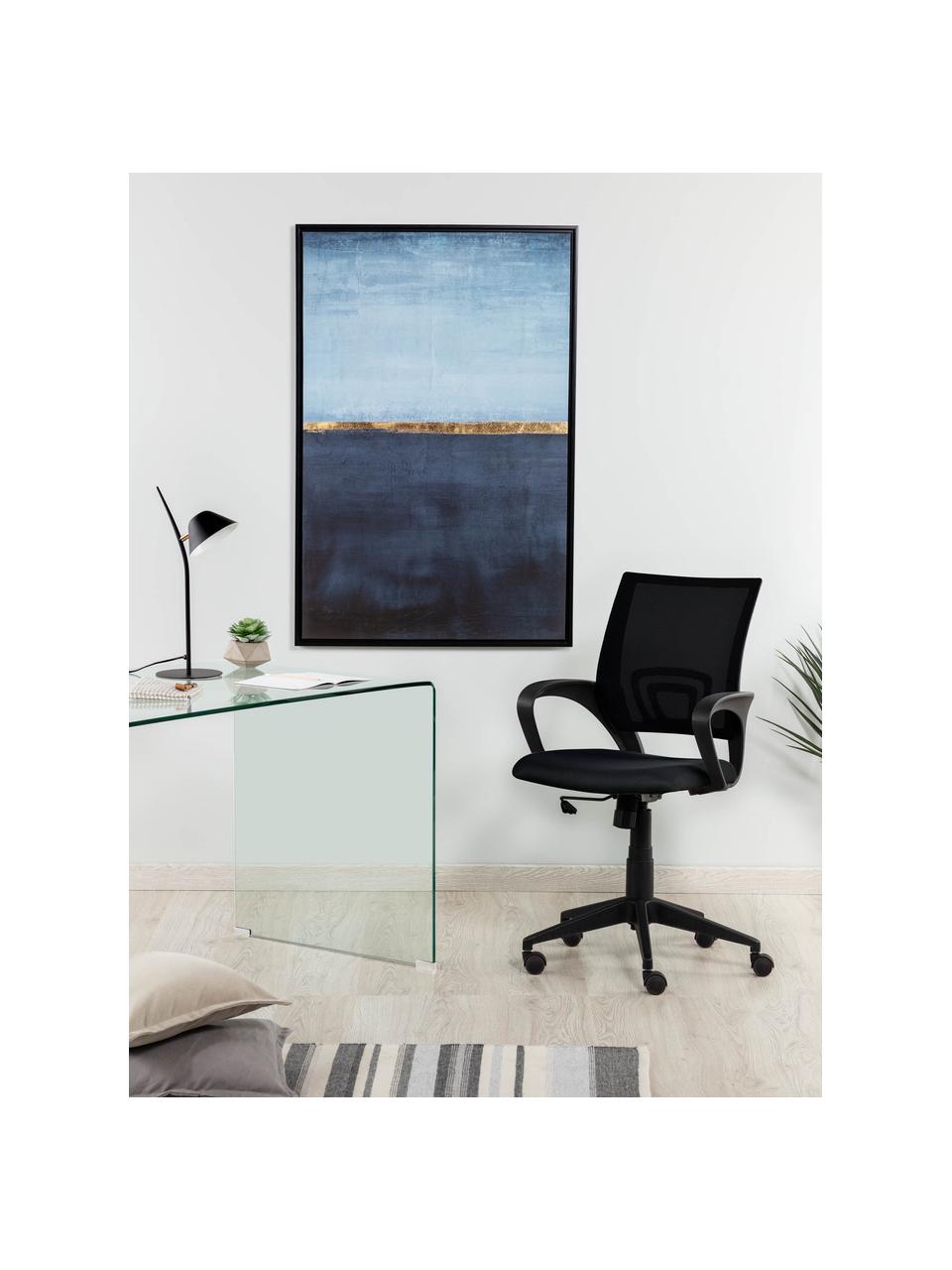 Schreibtischstuhl Rail, höhenverstellbar, Füße: Metall, lackiert, Rollen: Kunststoff (Polyurethan), Schwarz, B 63 x T 63 cm