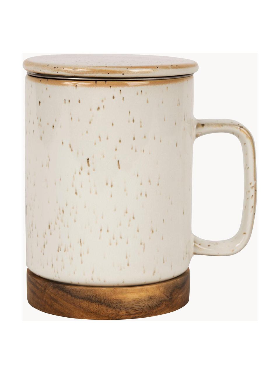 Passoire tasse à thé manche en bois bouteille d'eau cadeau personnalisé  tasse en céramique