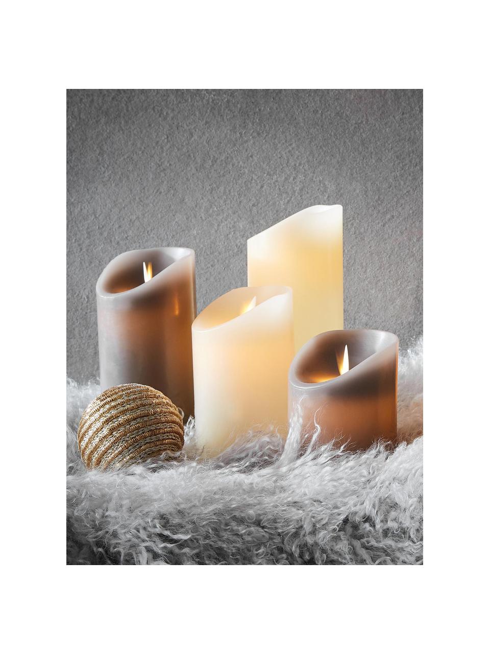 Bougies LED Glowing Flame, 3 élém., Paraffine, plastique, Tons blancs, Lot de différentes tailles