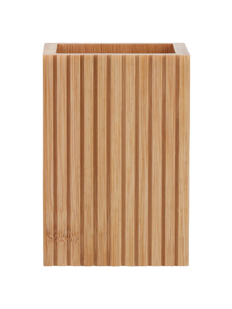 Kubek na szczoteczki z drewna bambusowego Island, Drewno naturalne, Brązowy, S 9 x W 12 cm