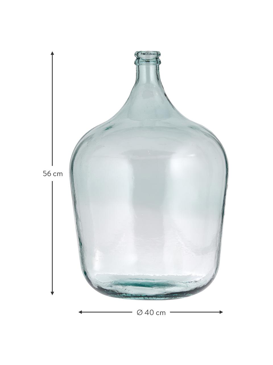 Vloervaas Beluga van gerecycled glas, Gerecycled glas, GRS-gecertificeerd, Lichtblauw, Ø 40 x H 56 cm