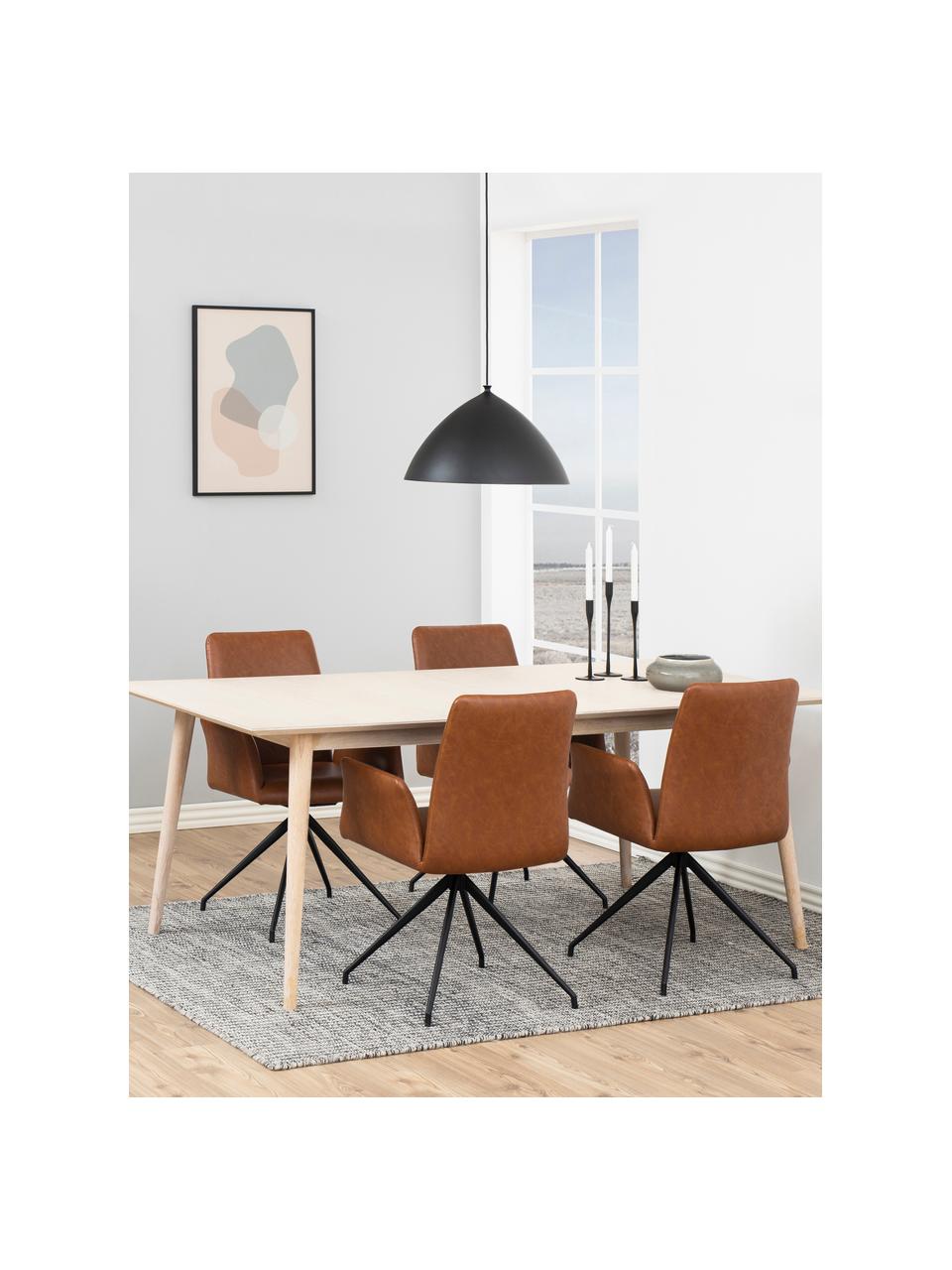 Otočná stolička z umelej kože Naya, Umelá koža koňaková, Š 59 x H 59 cm