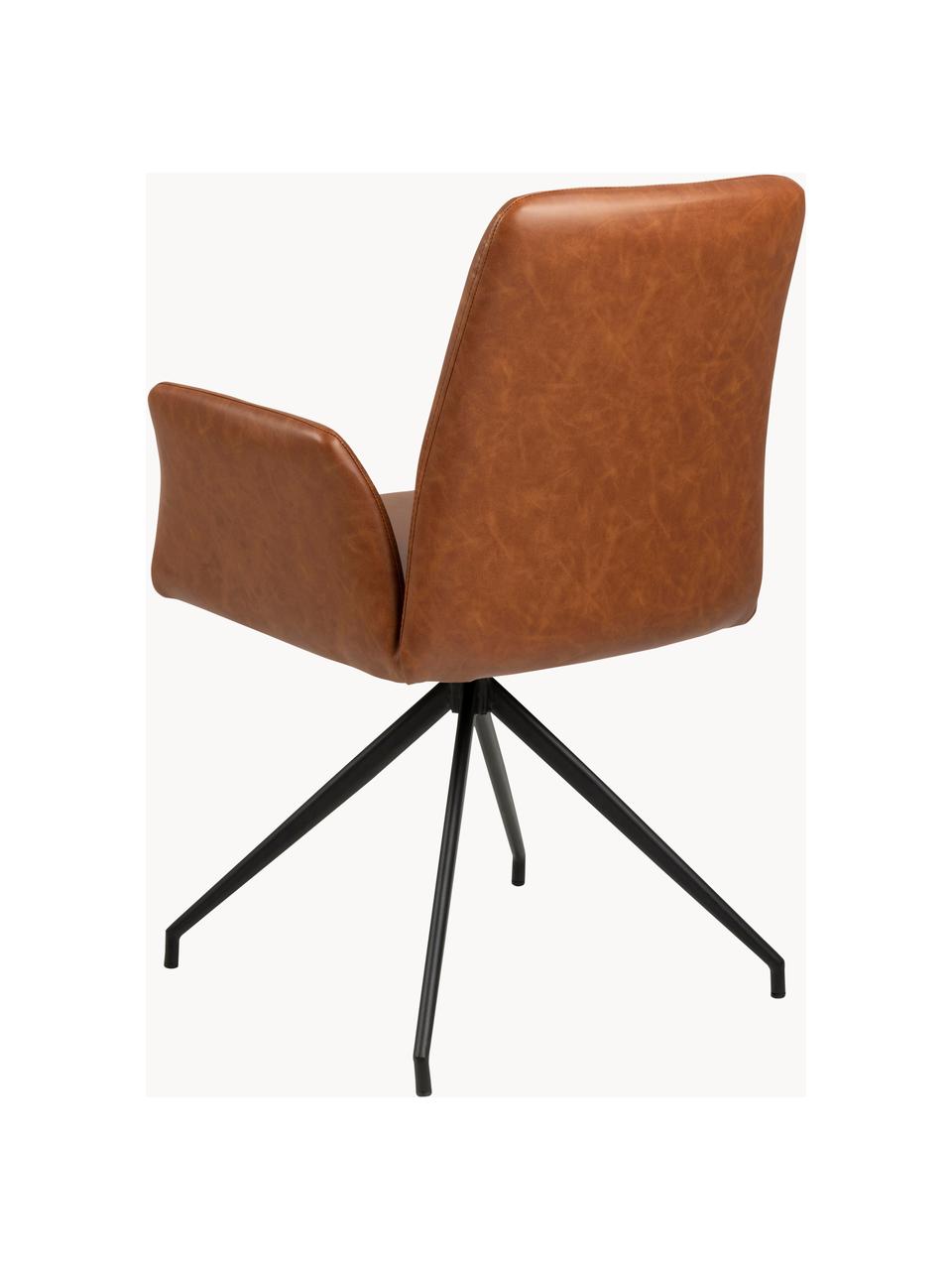 Otočná stolička z umelej kože Naya, Umelá koža koňaková, Š 59 x H 59 cm