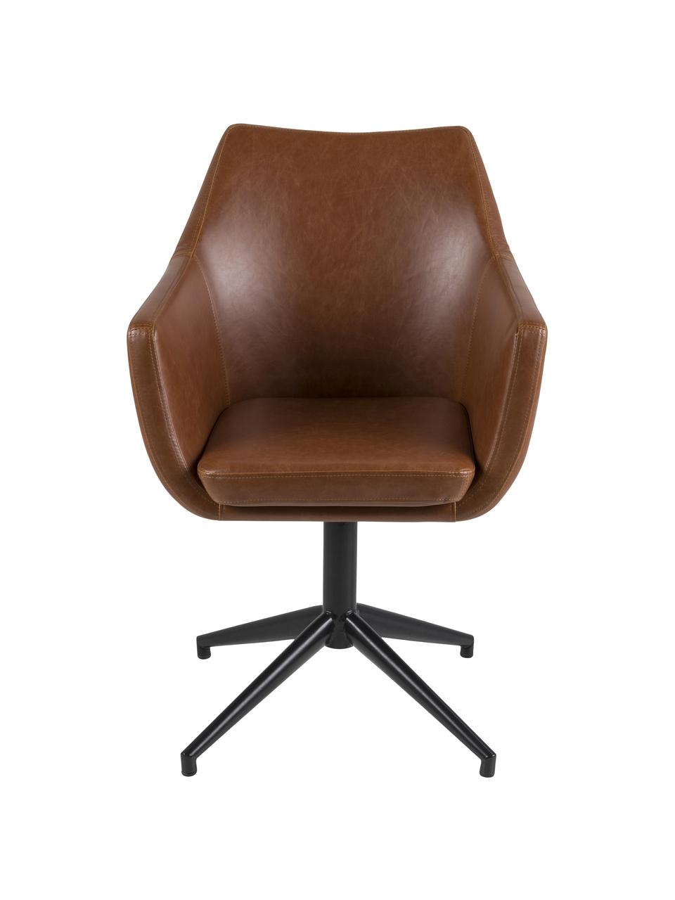 Otočná židle z imitace kůže Nora, Koňak, Š 58 cm, H 57 cm