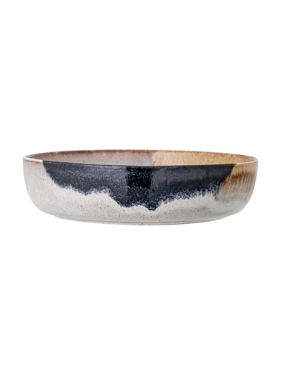 Cuenco artesanal Jules, Gres, Tonos beige, tonos marrones, azul, Ø 25 x Al 7 cm, 2 L