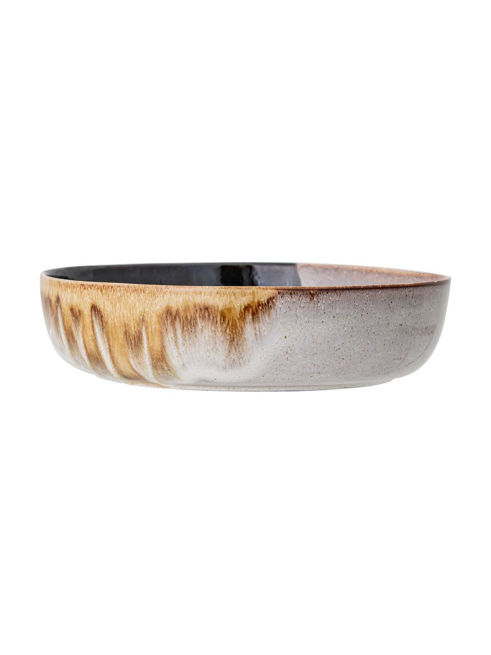 Ručně vyrobená servírovací mísa s barevným gradientem Jules, Kamenina, Odstíny béžové, odstíny hnědé, modrá, Ø 25 x V 7 cm, 2 l