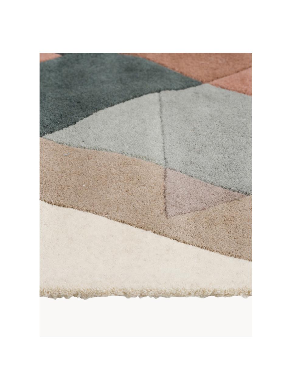Alfombra artesanal de lana de diseño Freya, Parte superior: 95% lana, 5% viscosa, Reverso: 100% algodón Las alfombra, Multicolor, An 140 x L 200 cm (Tamaño S)