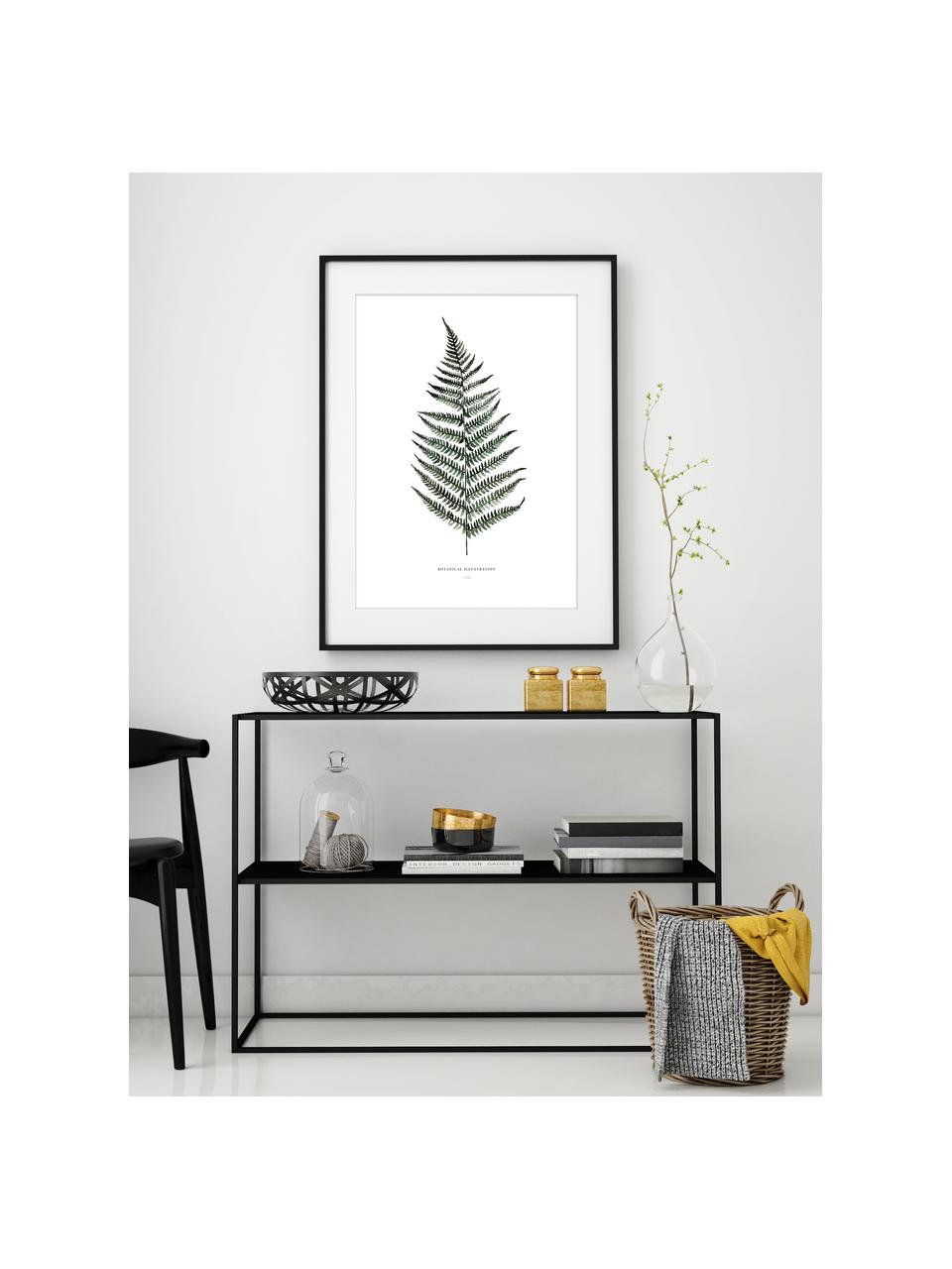 Poster Fern, Digitale print op papier, 200 g/m², Wit, groen, B 30 x H 42 cm