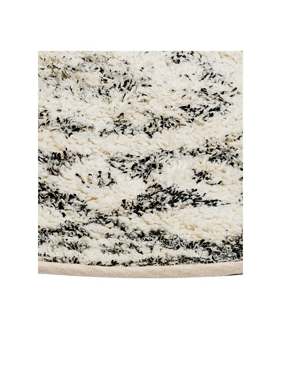 Alfombrilla de baño redonda antideslizante Round, Parte superior: 100% algodón, Reverso: silicona, Beige, negro, Ø 60 cm