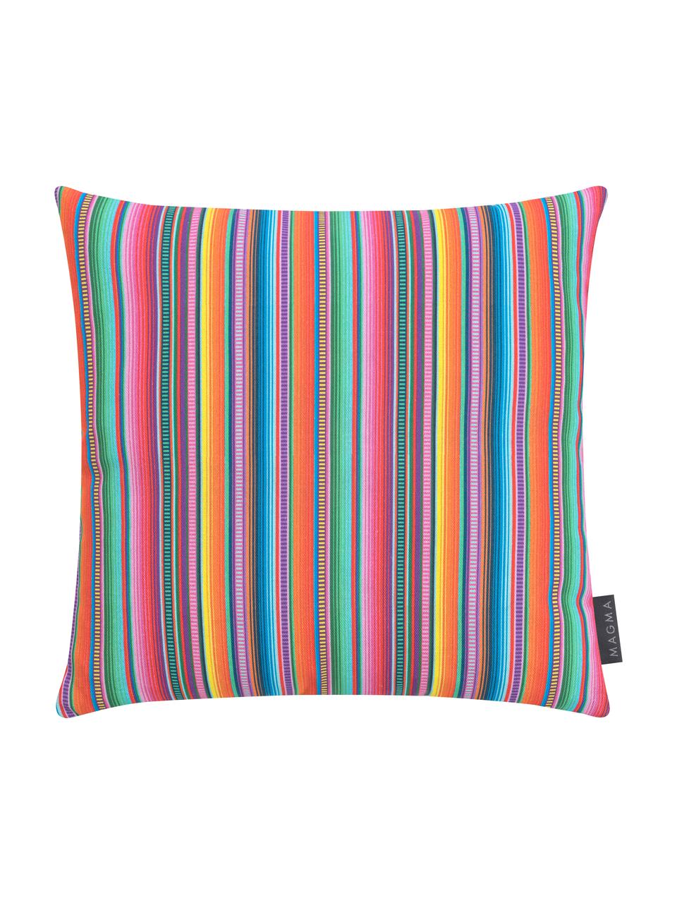 Federa arredo a strisce multicolori Mariachi, Tessuto: mezzo panama, Multicolore, Larg. 40 x Lung. 40 cm