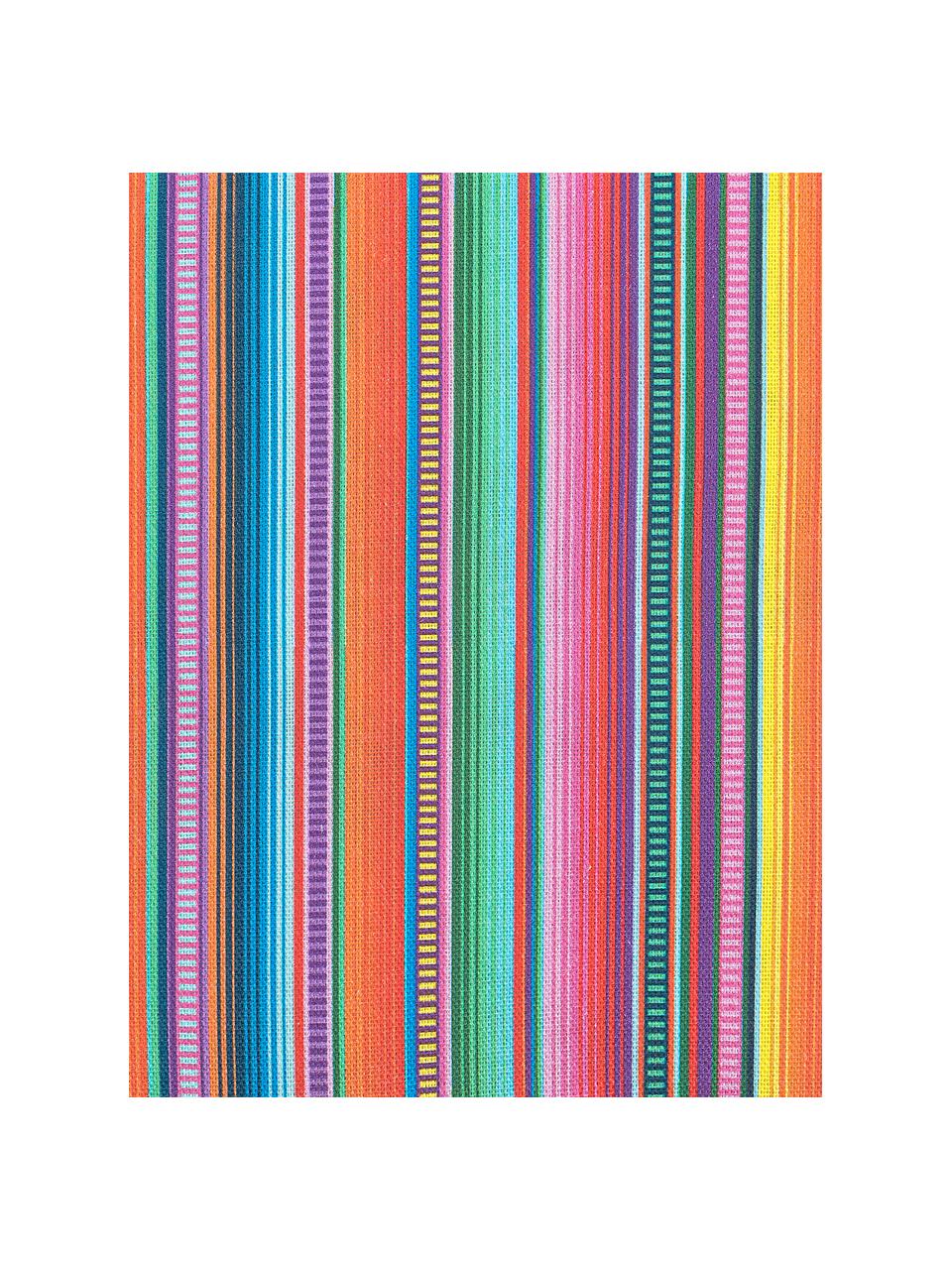 Gestreepte kussenhoes Mariachi in kleur, Weeftechniek: half panama, Multicolour, 40 x 40 cm