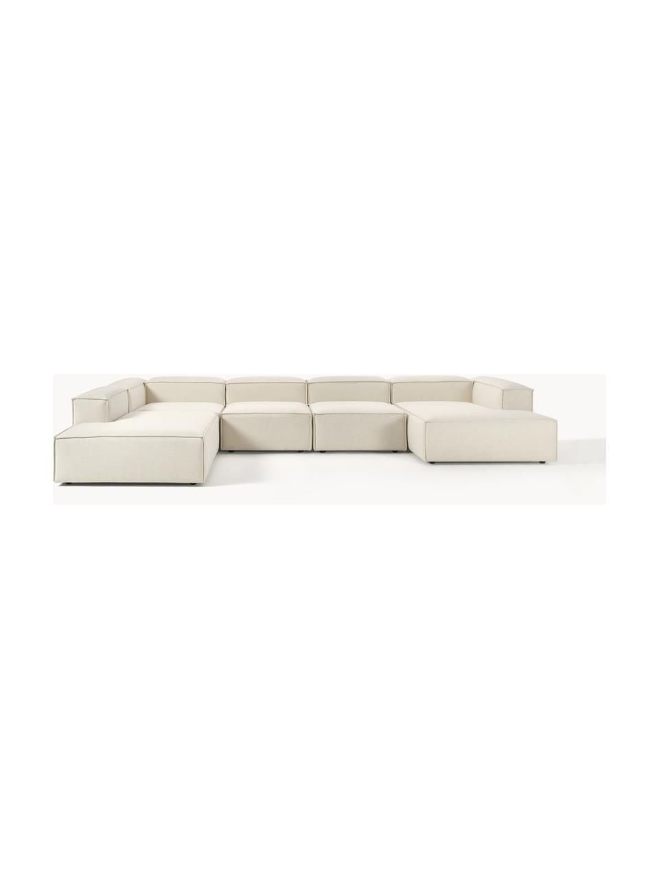 Sofá rinconera modular Lennon, Tapizado: 100% poliéster Alta resis, Estructura: madera contrachapada de p, Patas: plástico Este producto es, Tejido Off White, An 418 x F 269 cm, chaise longue izquierda