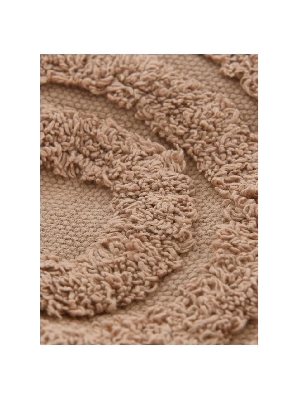 Sgabello in cotone Erika, Rivestimento: 100% cotone, Tessuto color torrone, Ø 44 x Alt. 46 cm