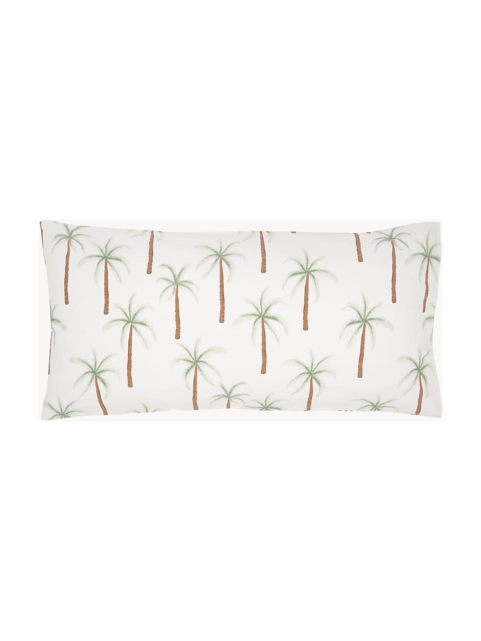 Funda de almohada de percal de algodón ecológico Martha, 2 uds., Blanco, verde, marrón, An 40 x L 80 cm