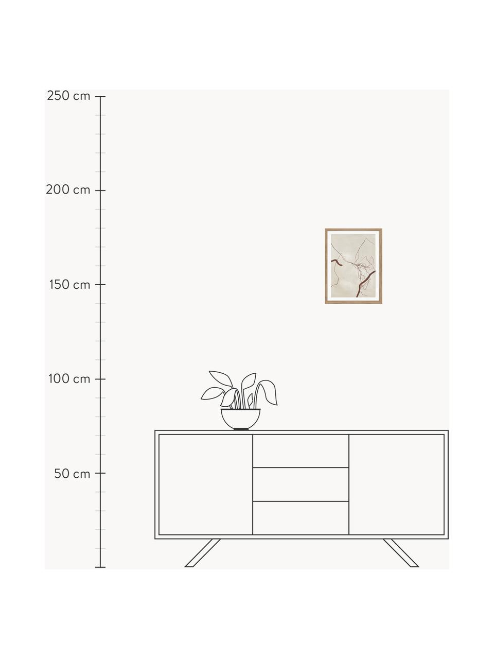 Impresión digital enmarcada New level, Beige claro, turrón, An 30 x Al 40 cm