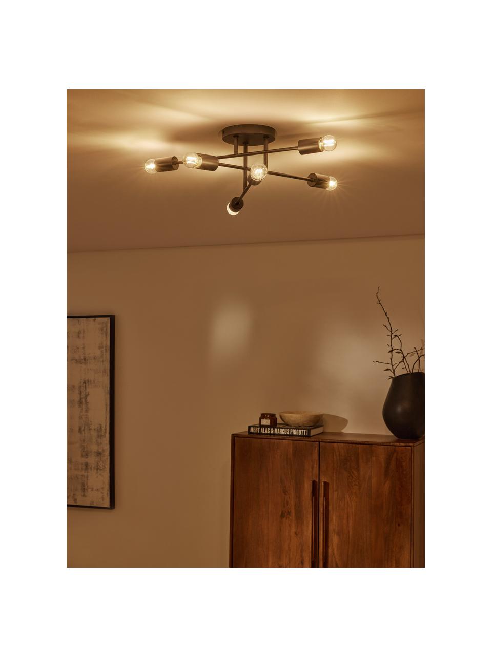 Plafondlamp Venja, Zwart, B 55 x H 20 cm