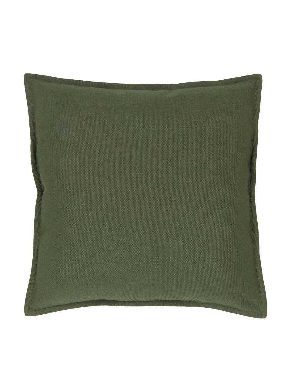 Housse de coussin en coton vert mousse Mads, 100 % coton, Vert mousse, larg. 40 x long. 40 cm