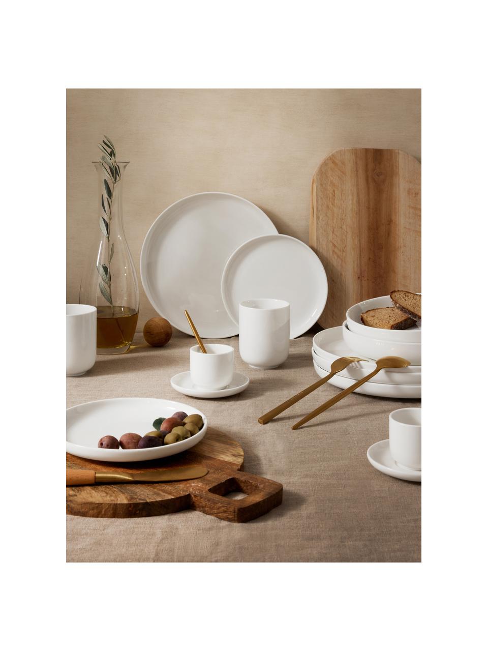 Tazza caffè in porcellana Nessa 4 pz, Porcellana a pasta dura di alta qualità, Bianco, Ø 8 x Alt. 10 cm