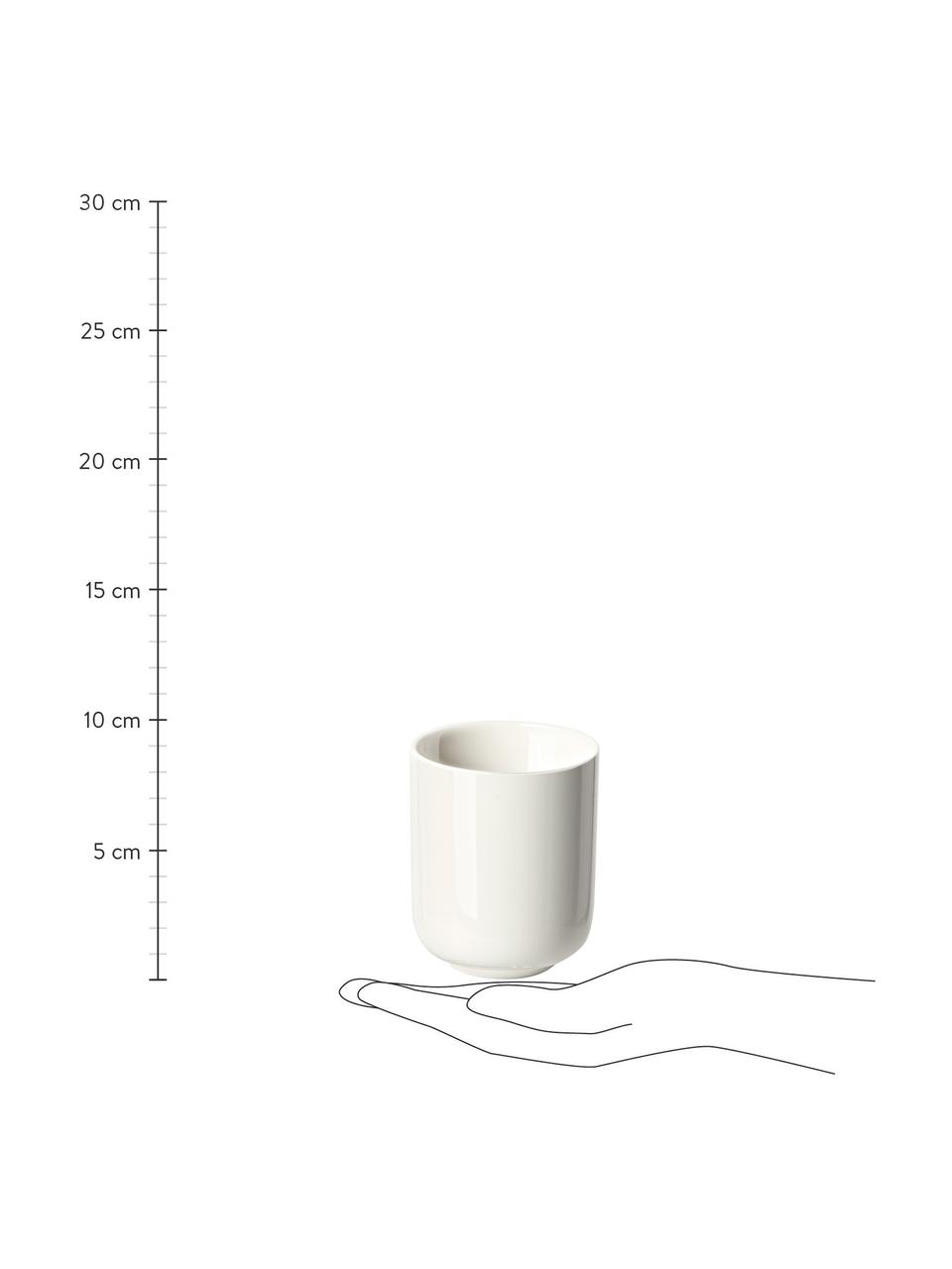 Kubek z porcelany Nessa, 4 szt., Porcelana twarda, Biały, Ø 8 x W 10 cm